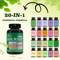 Soursop Supplement Containing 20 Herbal Extracts Including Seaweed,