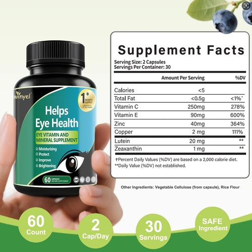Lutein Eye Supplement - Vitamins, 30-Day Supply For Vision Clarity &