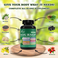 Soursop Supplement Containing 20 Herbal Extracts Including Seaweed,